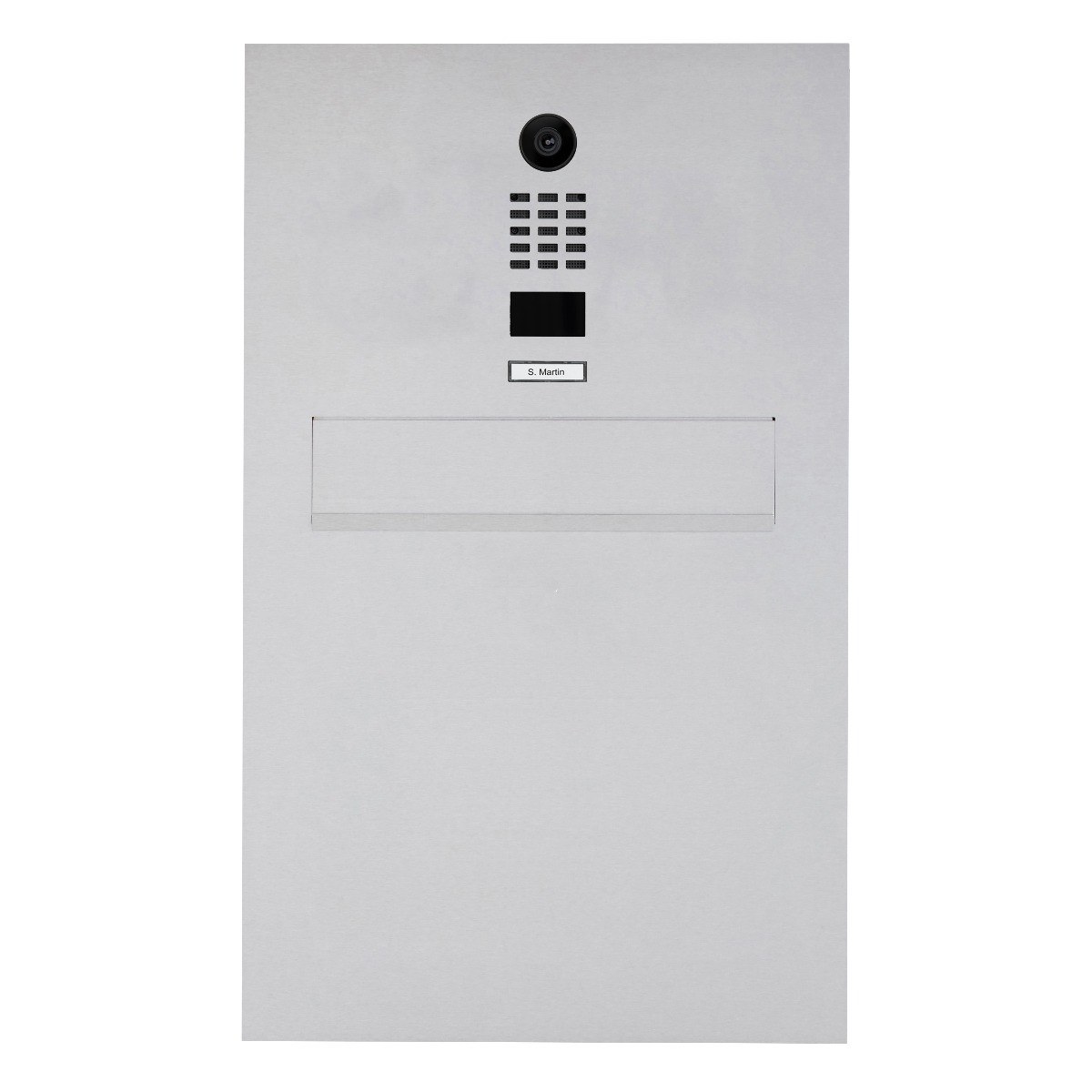 Edelstahl Zaunbriefkasten Designer Modell BIG mit DoorBird Video- Sprechanlage Edelstahl Zaunbriefkasten Designer Modell BIG mit DoorBird Video- Sprechanlage