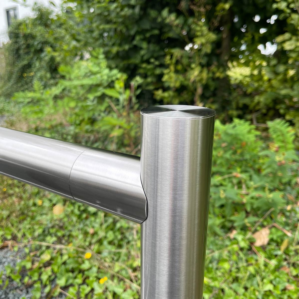 ec510c72580064721b7965f518c7e4395d2557fe 4er Fahrradständer ACHIM mit Werbeschild - Edelstahl V2A geschliffen - Doppelseitig