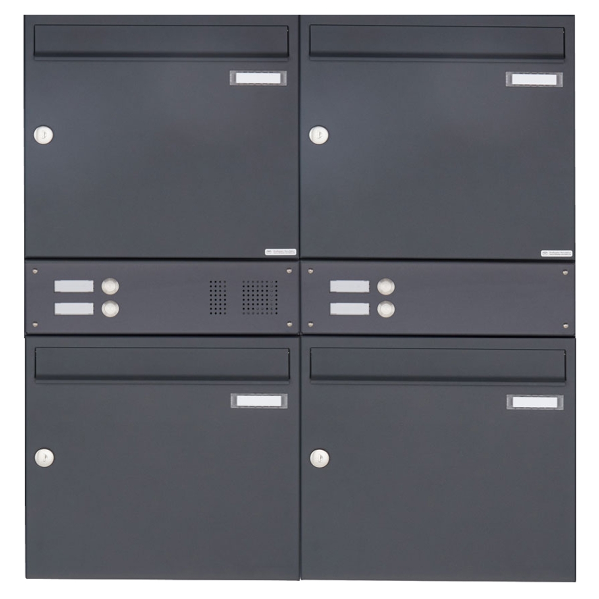 4-piece surface-mounted letterbox design BASIC 382A AP with bell box - RAL 7016 anthracite grey