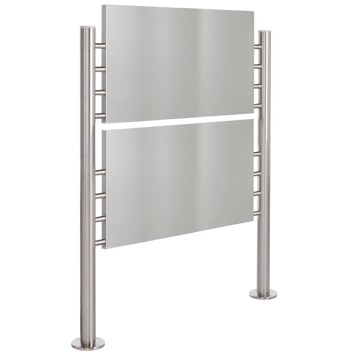 Schild freistehend BASIC 390ES - Edelstahl Standelemente - 2x Edelstahlblech 800x457 einseitig