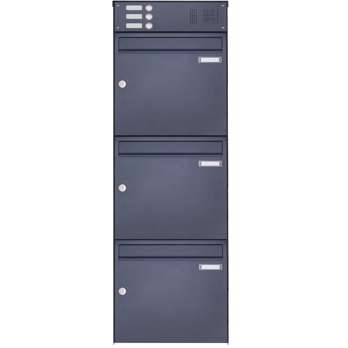 3-piece stainless steel surface-mounted letterbox design BASIC Plus 382XA AP with bell box - RAL of your choice 3-piece stainless steel surface-mounted letterbox design BASIC Plus 382XA AP with bell box - RAL of your choice
