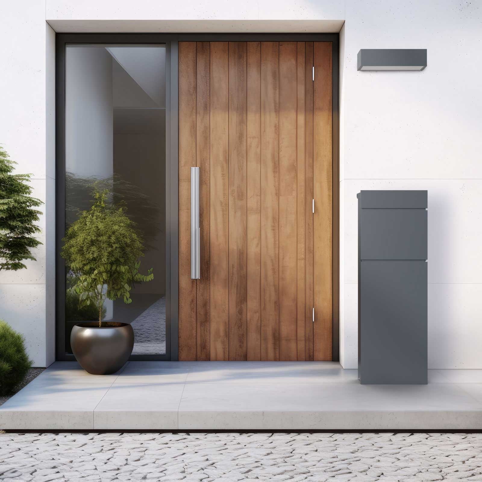 LESSING free-standing letterbox - RAL 7016 anthracite grey LESSING free-standing letterbox - RAL 7016 anthracite grey