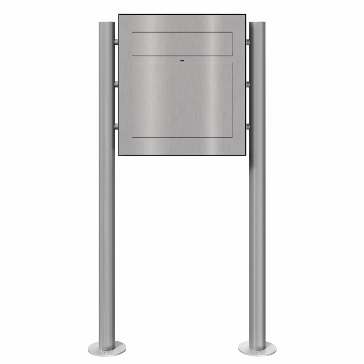 Design pedestal letterbox GRIMM - polished stainless steel