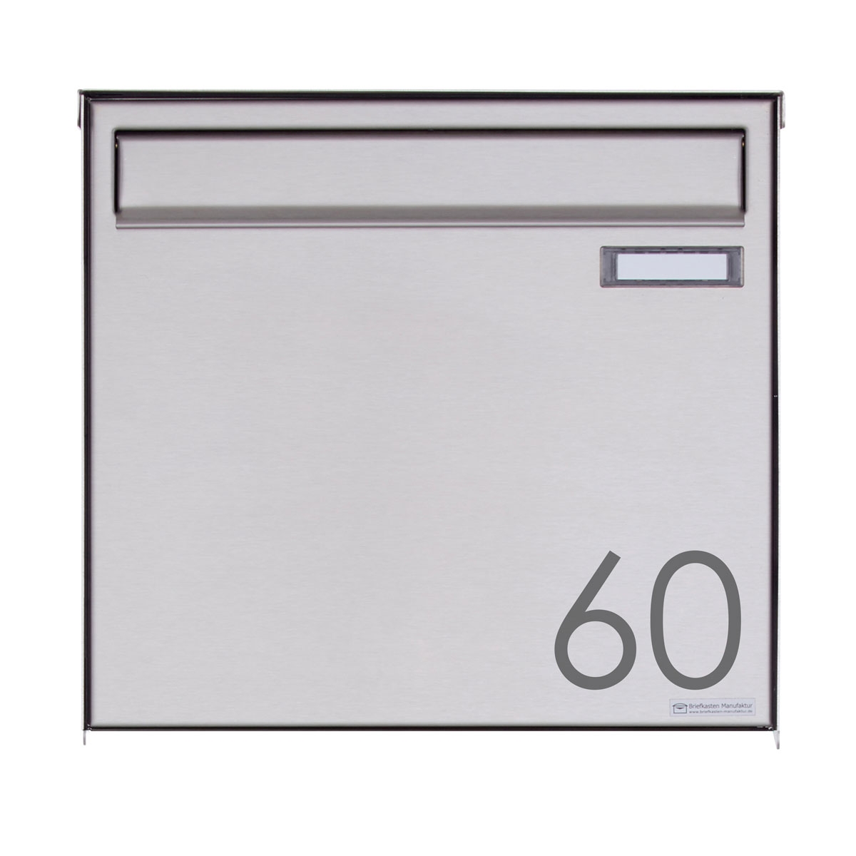 Edelstahl Zaunbriefkasten BASIC Plus 382XZ - Edelstahl geschliffen - Entnahme rückseitig Edelstahl Zaunbriefkasten BASIC Plus 382XZ - Edelstahl geschliffen - Entnahme rückseitig