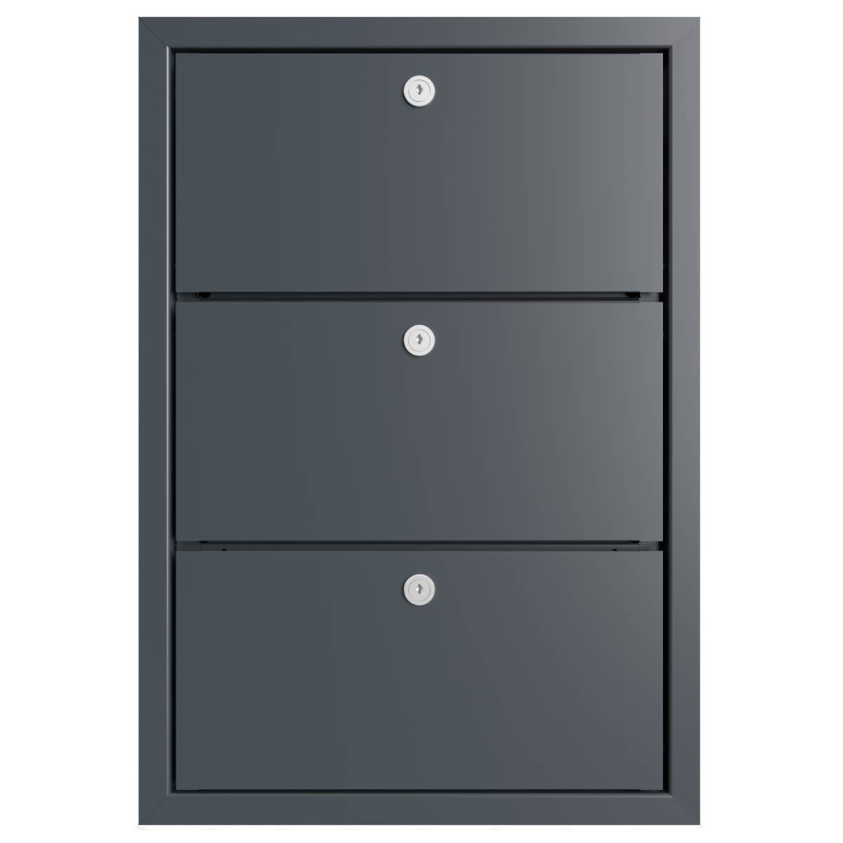 3er 1x3 design letterbox GOETHE MDW with nameplate - RAL of your choice 3er 1x3 design letterbox GOETHE MDW with nameplate - RAL of your choice