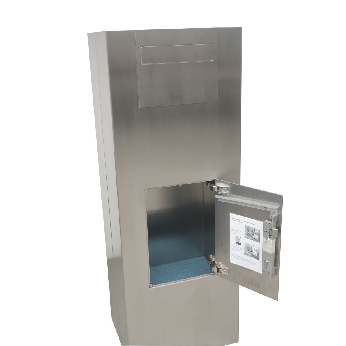 Security free-standing letterbox type 174B - Extra volume - polished stainless steel Security free-standing letterbox type 174B - Extra volume - polished stainless steel