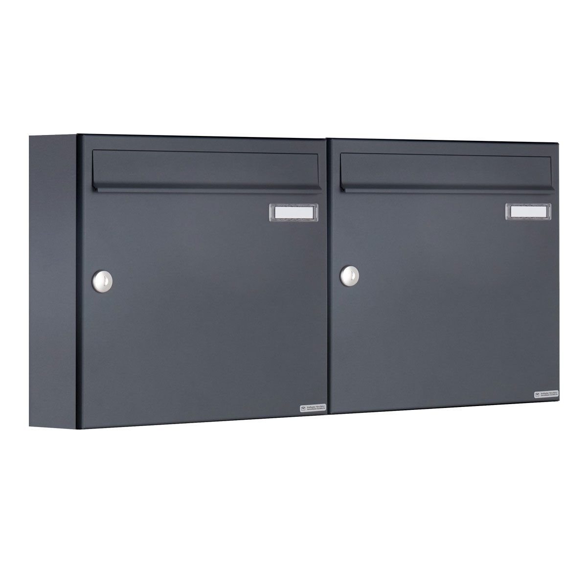 2er 2x1 Aufputz Briefkasten Design BASIC 382A AP - RAL 7016 anthrazitgrau 2er 2x1 Aufputz Briefkasten Design BASIC 382A AP - RAL 7016 anthrazitgrau