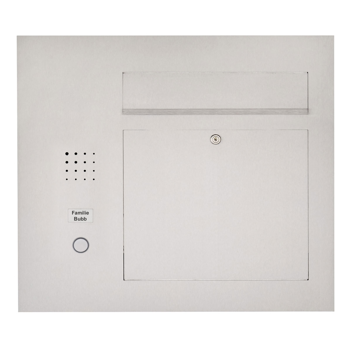 Edelstahl Briefkasten Designer Modell BIG - Clean Edition - Seitlich - INDIVIDUELL
