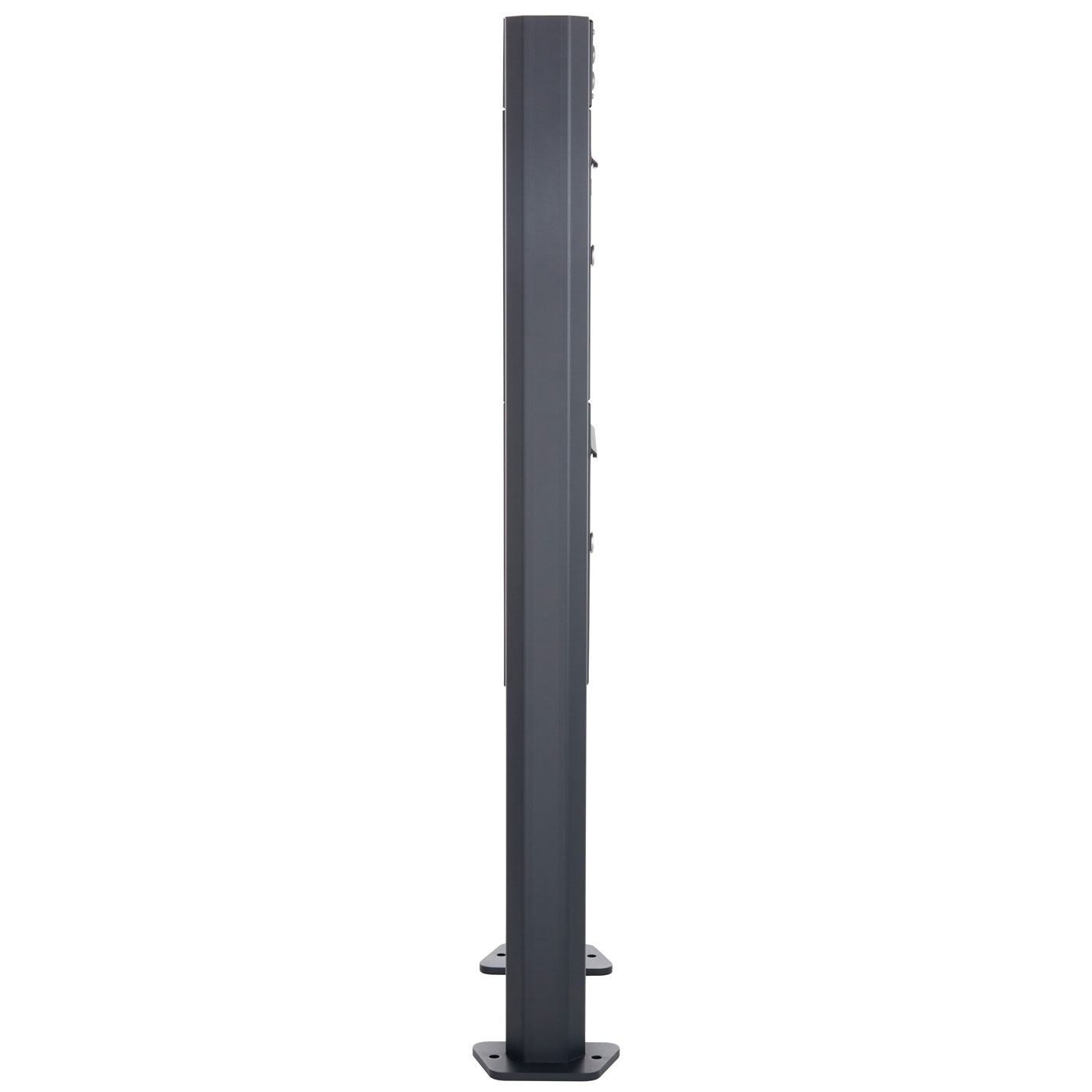 Floor-standing letterbox with display case BASIC Plus 389X ST-T with bell box - 710x660 - RAL 7016 anthracite grey Floor-standing letterbox with display case BASIC Plus 389X ST-T with bell box - 710x660 - RAL 7016 anthracite grey