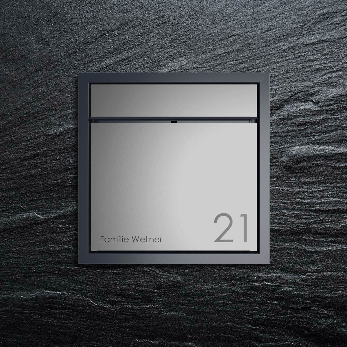 Design flush-mounted letterbox GOETHE UP - BI-Color Edition - VA-RAL of your choice Design flush-mounted letterbox GOETHE UP - BI-Color Edition - VA-RAL of your choice