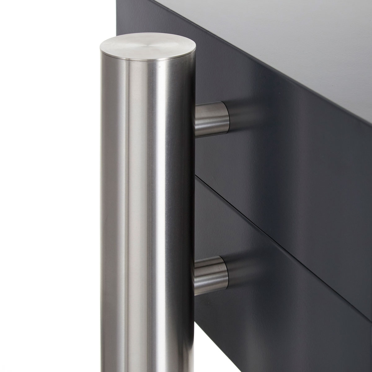 3er Standbriefkasten Design BASIC 385 ST-R mit Klingelkasten - Edelstahl-RAL 7016 anthrazitgrau 3er Standbriefkasten Design BASIC 385 ST-R mit Klingelkasten - Edelstahl-RAL 7016 anthrazitgrau