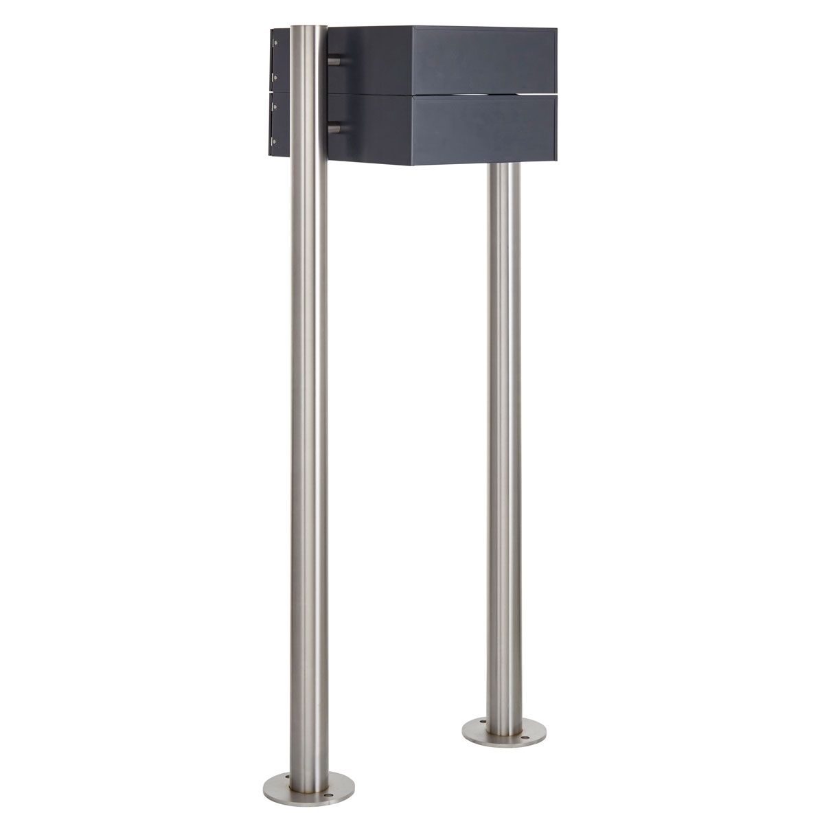 1er Standbriefkasten Design BASIC 385 ST-R mit Klingelkasten - RAL 7016 anthrazitgrau 1er Standbriefkasten Design BASIC 385 ST-R mit Klingelkasten - RAL 7016 anthrazitgrau