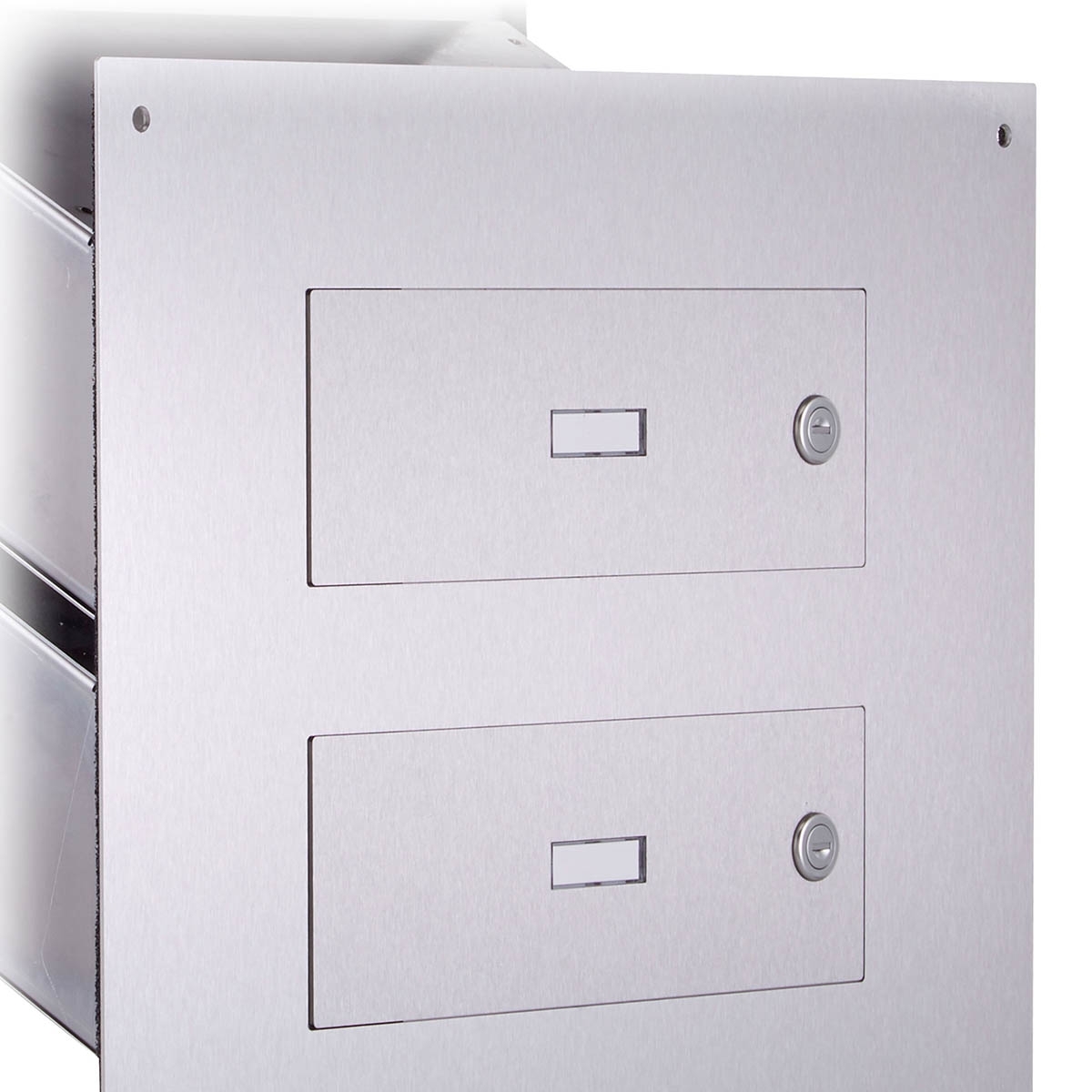 3-piece stainless steel wall-mounted letterbox designer model - GIRA System 106 - 3-gang prepared 3-piece stainless steel wall-mounted letterbox designer model - GIRA System 106 - 3-gang prepared