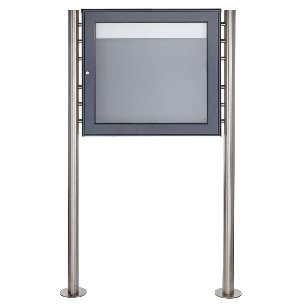 Gablota wolnostojąca BASIC Plus 389X ST-R - 710x660 - szary antracyt RAL 7016 Gablota wolnostojąca BASIC Plus 389X ST-R - 710x660 - szary antracyt RAL 7016