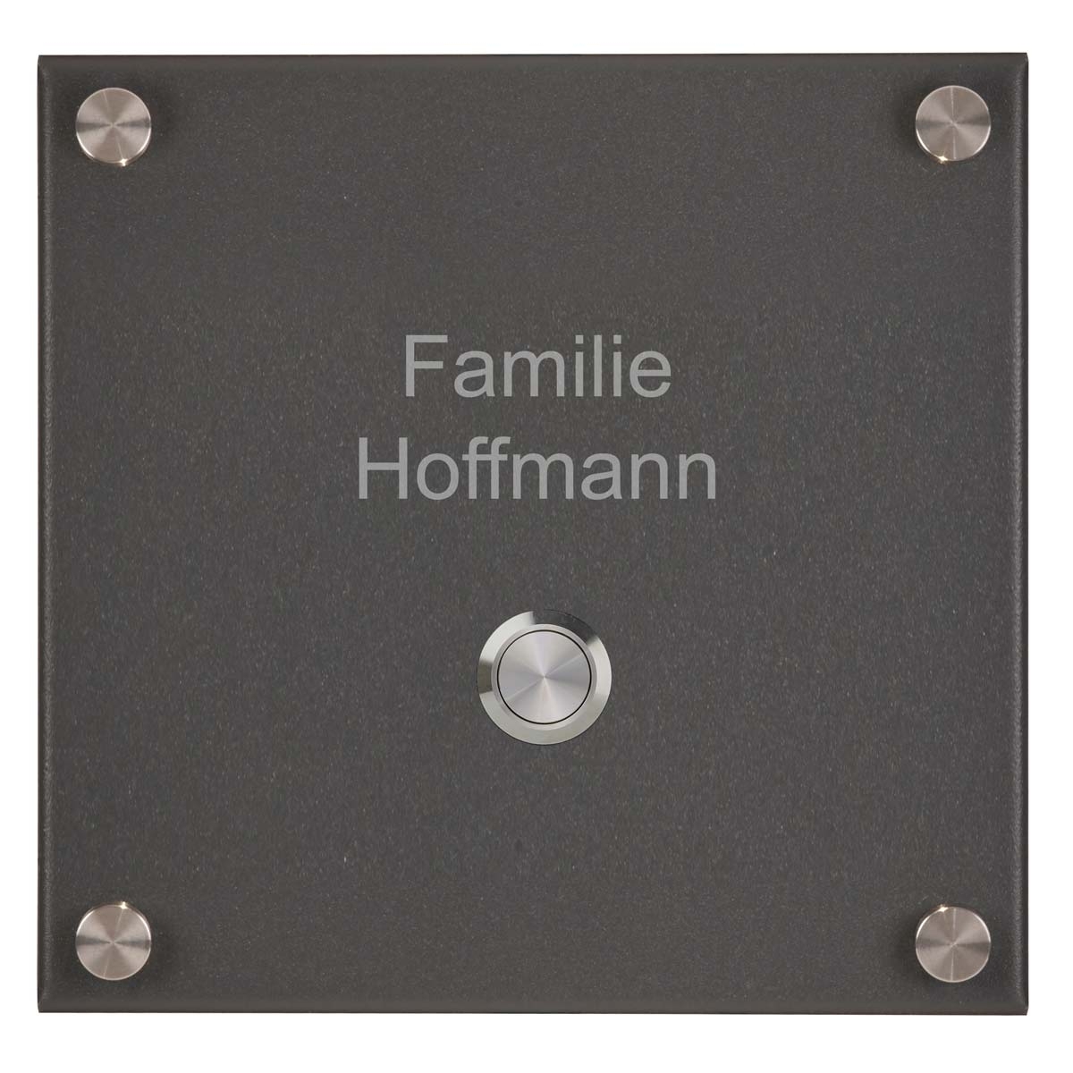 6df121a8f96886ebbecd4a2510aa53f82d124815 Edelstahl Klingelplatte OHAIN - RAL nach Wahl