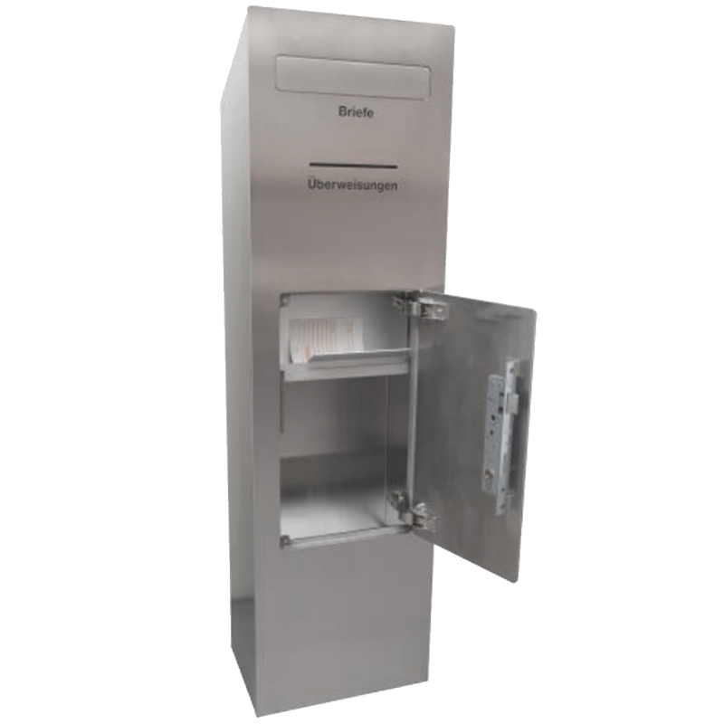 Sicherheits Standbriefkasten Typ 184 + Überweisungschlitz - Edelstahl geschliffen Sicherheits Standbriefkasten Typ 184 + Überweisungschlitz - Edelstahl geschliffen