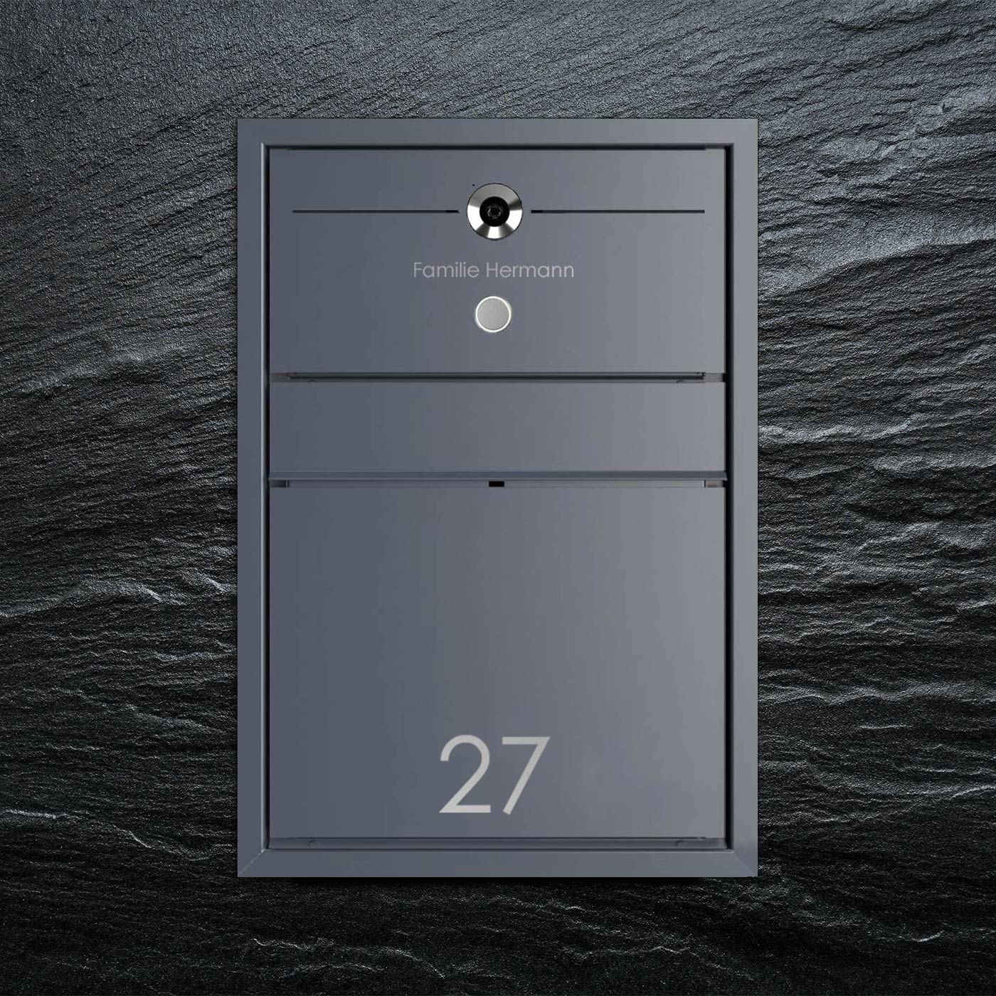 Design flush-mounted letterbox GOETHE UP - RAL of your choice - COMELIT Switch - VIDEO complete set Wifi Design flush-mounted letterbox GOETHE UP - RAL of your choice - COMELIT Switch - VIDEO complete set Wifi