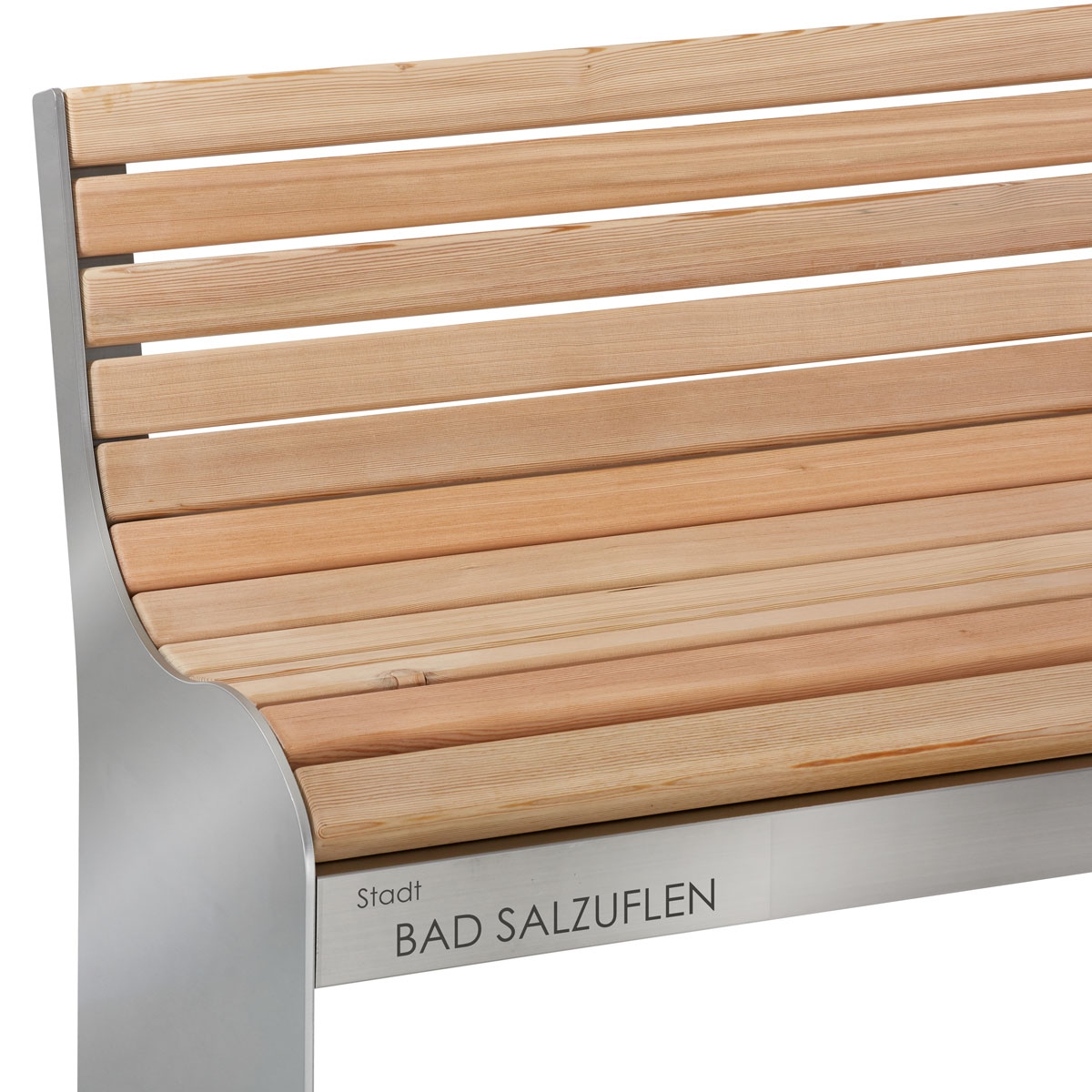 ca4ae80bca85a6b01111558e6d4f2dfdea99e91b Design bench BROCKES - stainless steel - larch / Douglas fir oiled