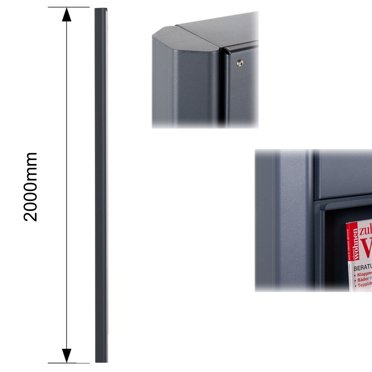 2000mm zum Einbetonieren
