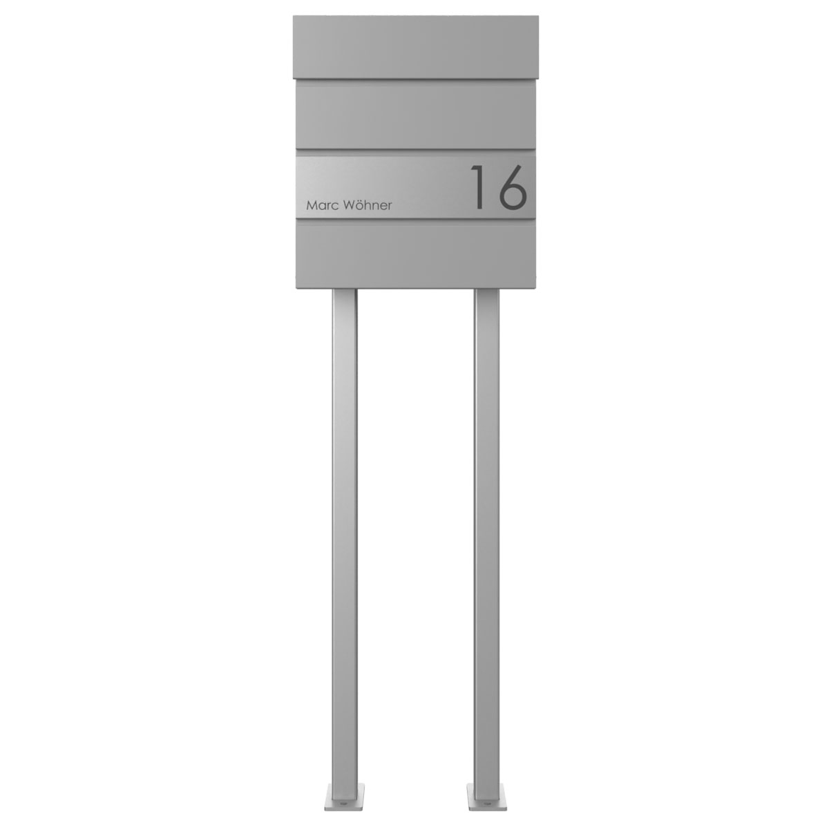 Standbriefkasten KANT Edition mit Zeitungsfach - Design Elegance 1 - RAL 9007 graualuminium Standbriefkasten KANT Edition mit Zeitungsfach - Design Elegance 1 - RAL 9007 graualuminium