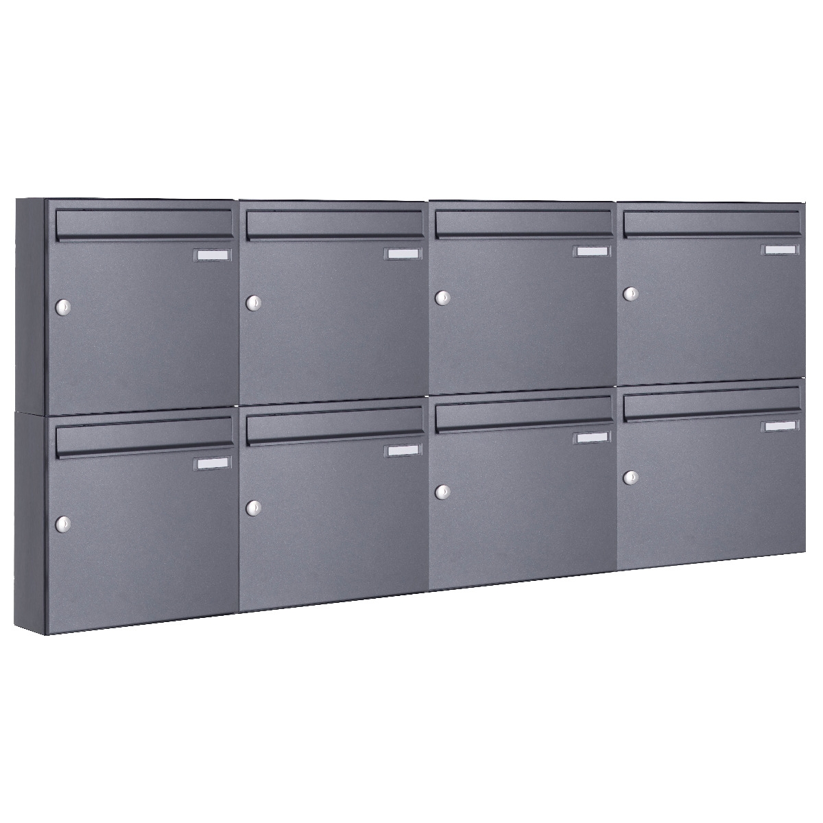8er 4x2 Aufputz Briefkastenanlage Design BASIC 382A AP - DB703 eisenglimmer