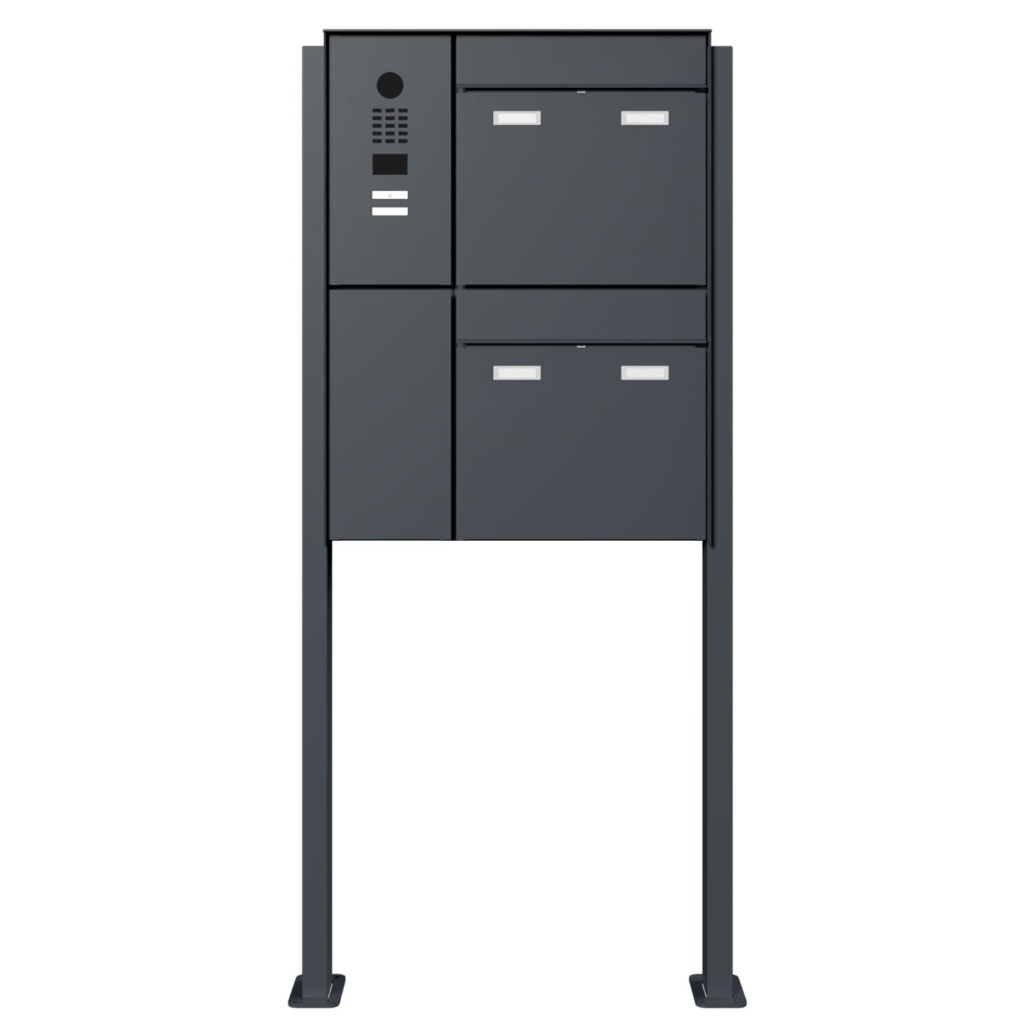 2-delige staande brievenbus GOETHE ST-Q links met DoorBird video-intercom - RAL naar keuze