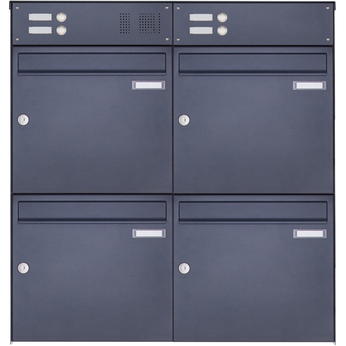 4-piece stainless steel surface-mounted letterbox design BASIC Plus 382XA AP with bell box - RAL of your choice