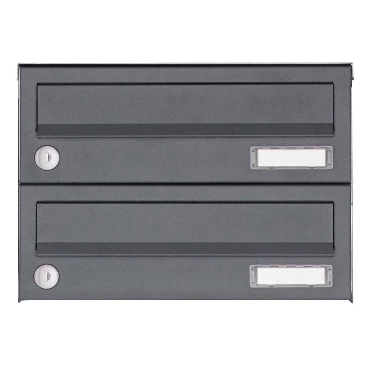 2er Edelstahl Aufputz Briefkastenanlage Design BASIC 385XA AP - RAL nach Wahl