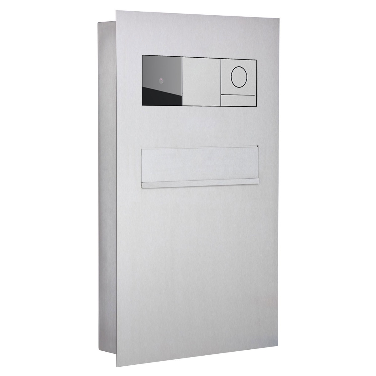 Edelstahl Zaunbriefkasten Designer Modell BIG - Entnahme hinten - GIRA System 106 - VIDEO Komplettset Edelstahl Zaunbriefkasten Designer Modell BIG - Entnahme hinten - GIRA System 106 - VIDEO Komplettset