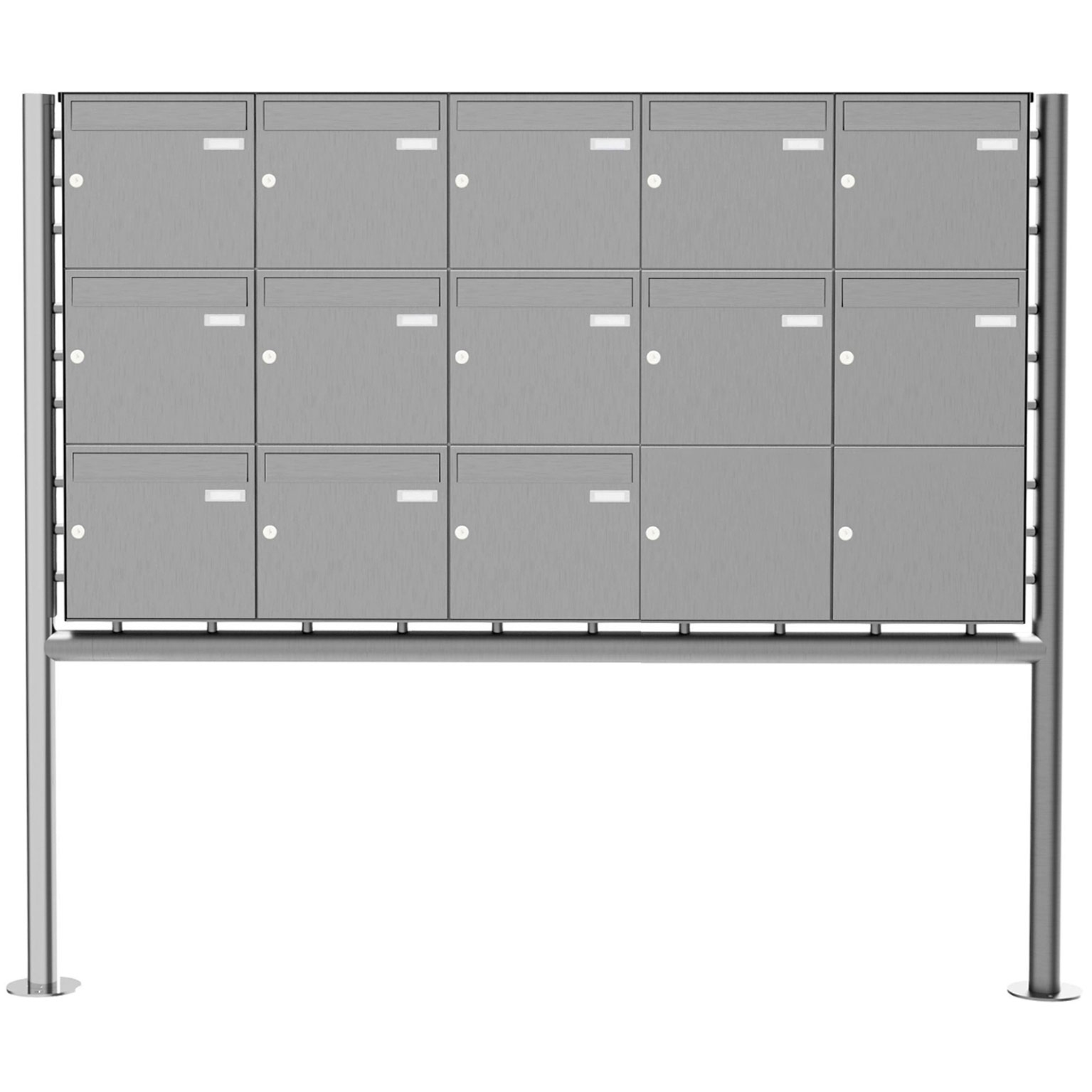 13er 3x5 Edelstahl Standbriefkasten Design BASIC Plus 381X ST-R - Edelstahl V2A geschliffen 13er 3x5 Edelstahl Standbriefkasten Design BASIC Plus 381X ST-R - Edelstahl V2A geschliffen