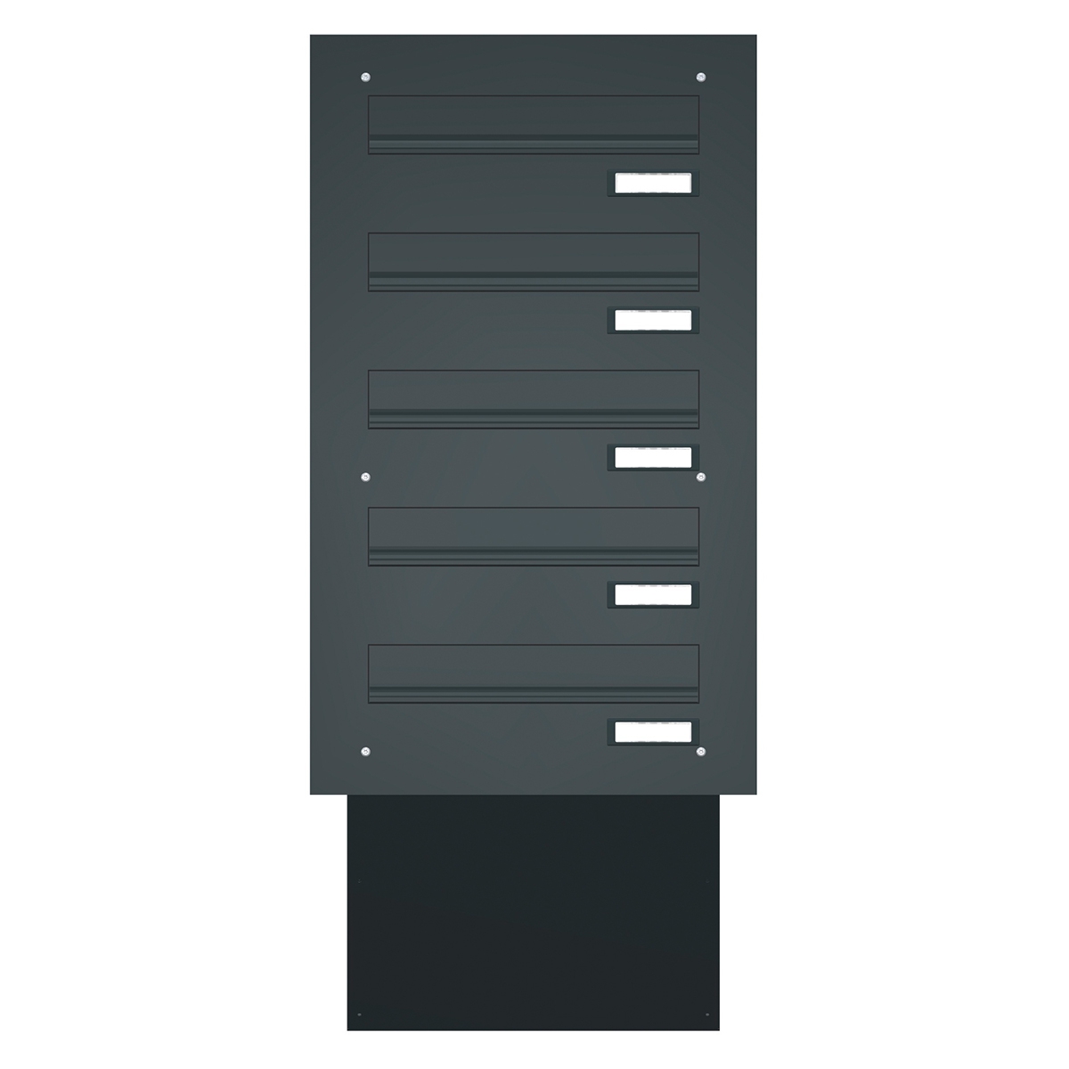 Mauerdurchwurf Briefkasten BASIC 622 pulverbeschichtet - 5 Parteien Mauerdurchwurf Briefkasten BASIC 622 pulverbeschichtet - 5 Parteien