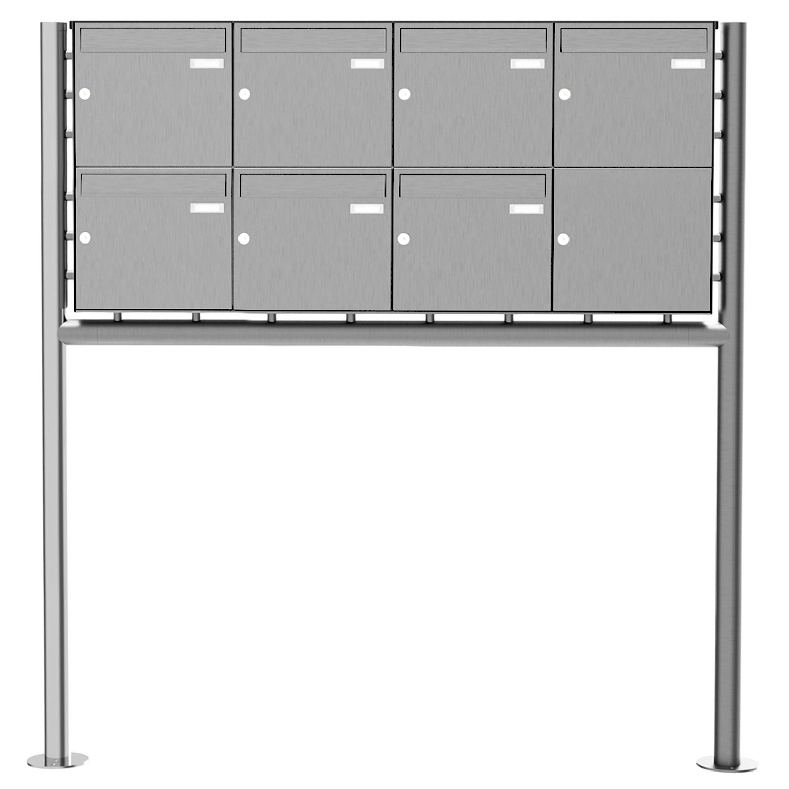 7er 2x4 stainless steel letterbox Design BASIC Plus 381X ST-R - stainless steel V2A polished 7er 2x4 stainless steel letterbox Design BASIC Plus 381X ST-R - stainless steel V2A polished