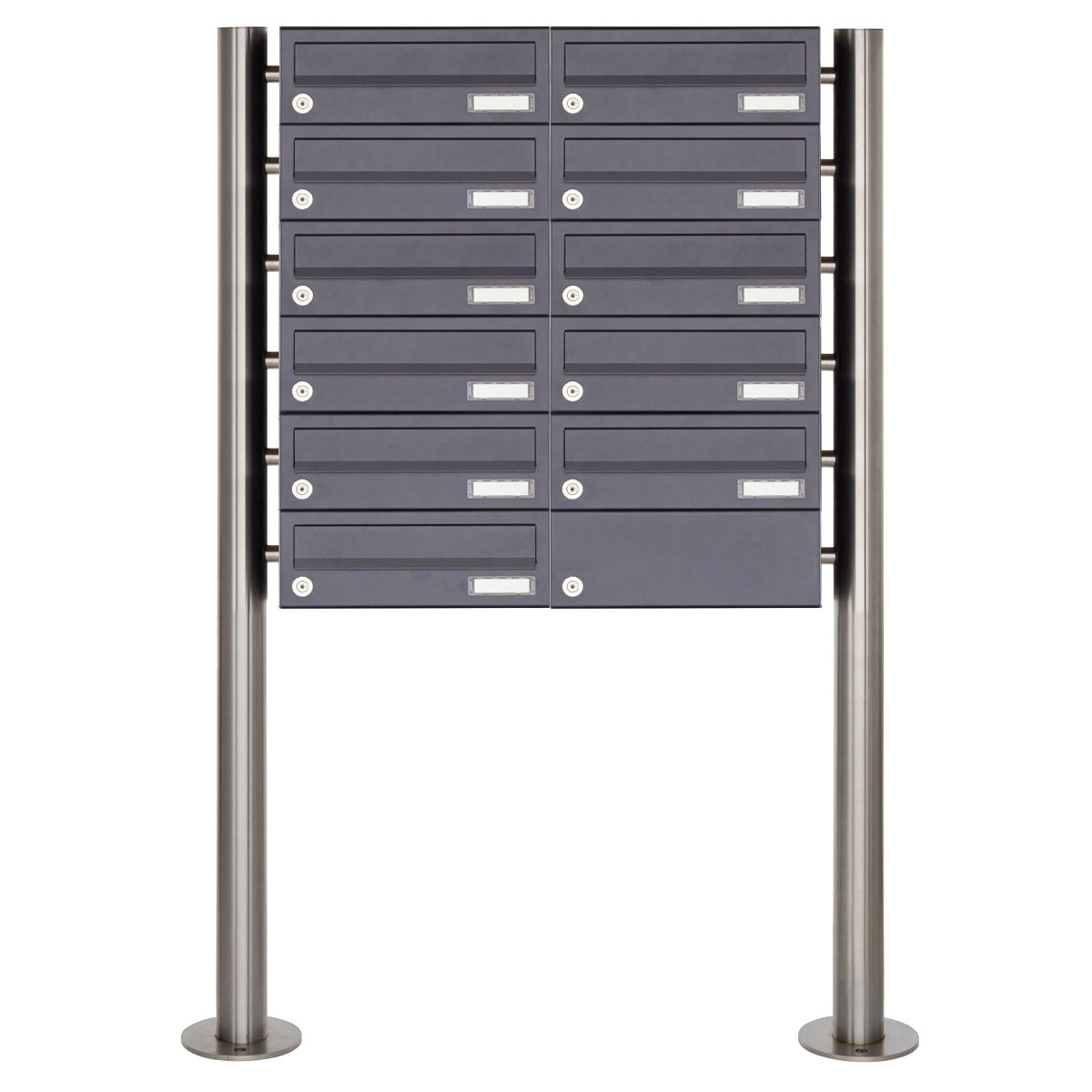 11 letterbox system freestanding Design BASIC 385 ST-R - RAL 7016 anthracite grey 11 letterbox system freestanding Design BASIC 385 ST-R - RAL 7016 anthracite grey