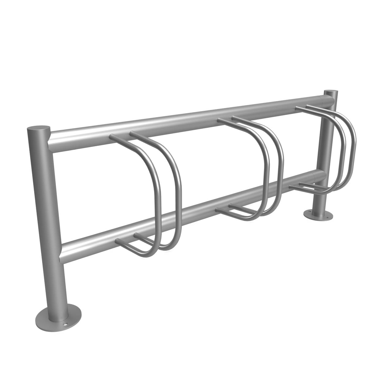 3-fach Edelstahl Fahrradständer ACHIM - Edelstahl V2A geschliffen - Einseitige Radeinstellung 3-fach Edelstahl Fahrradständer ACHIM - Edelstahl V2A geschliffen - Einseitige Radeinstellung