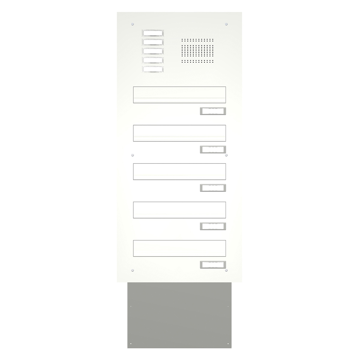 Through-the-wall letterbox system BASIC 623 powder-coated - Doorbell intercom - 5 parties Through-the-wall letterbox system BASIC 623 powder-coated - Doorbell intercom - 5 parties