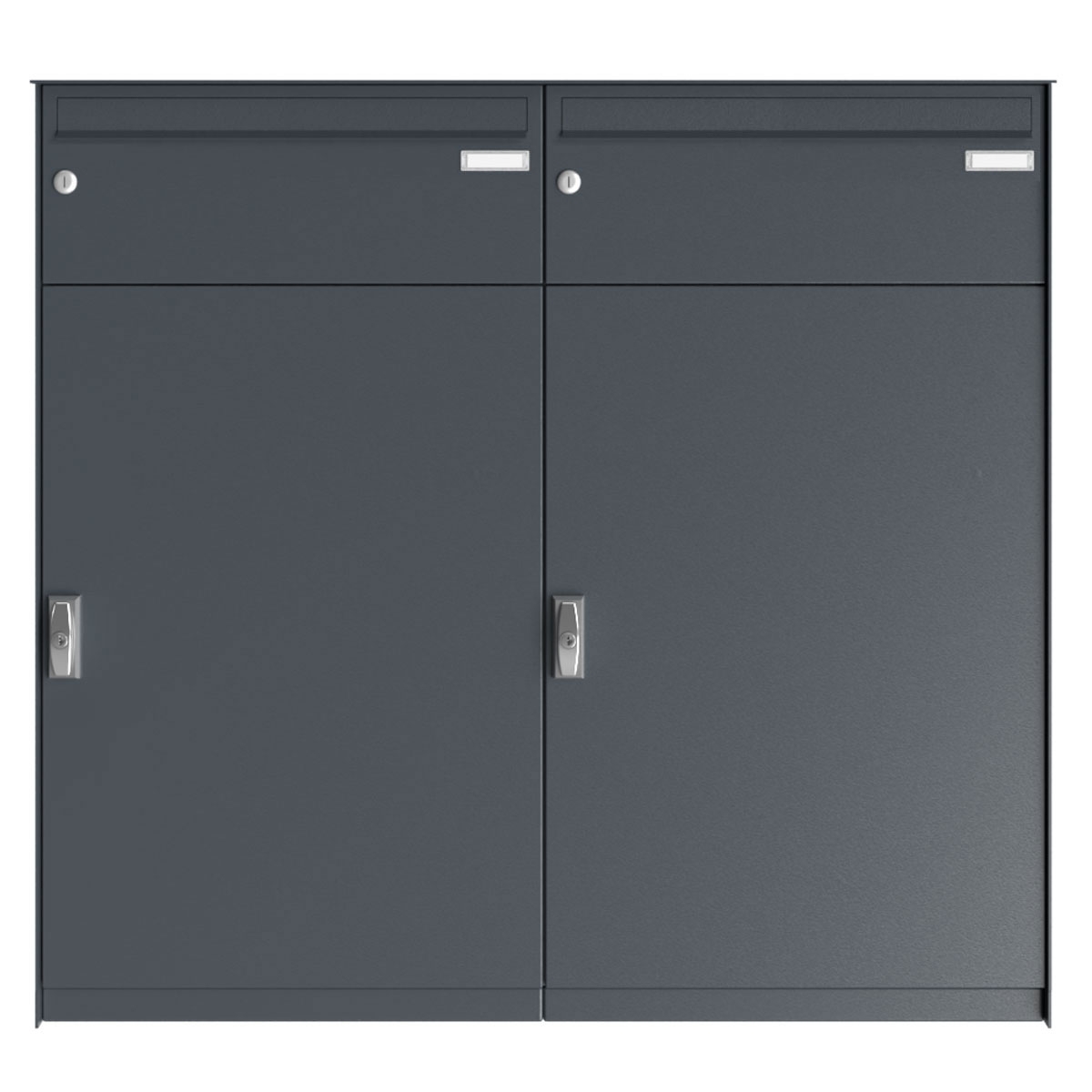 2-piece XXL parcel locker system BASIC Plus 863X STL with parcel locker 550x770 and letterbox 550x220 - colour of your choice