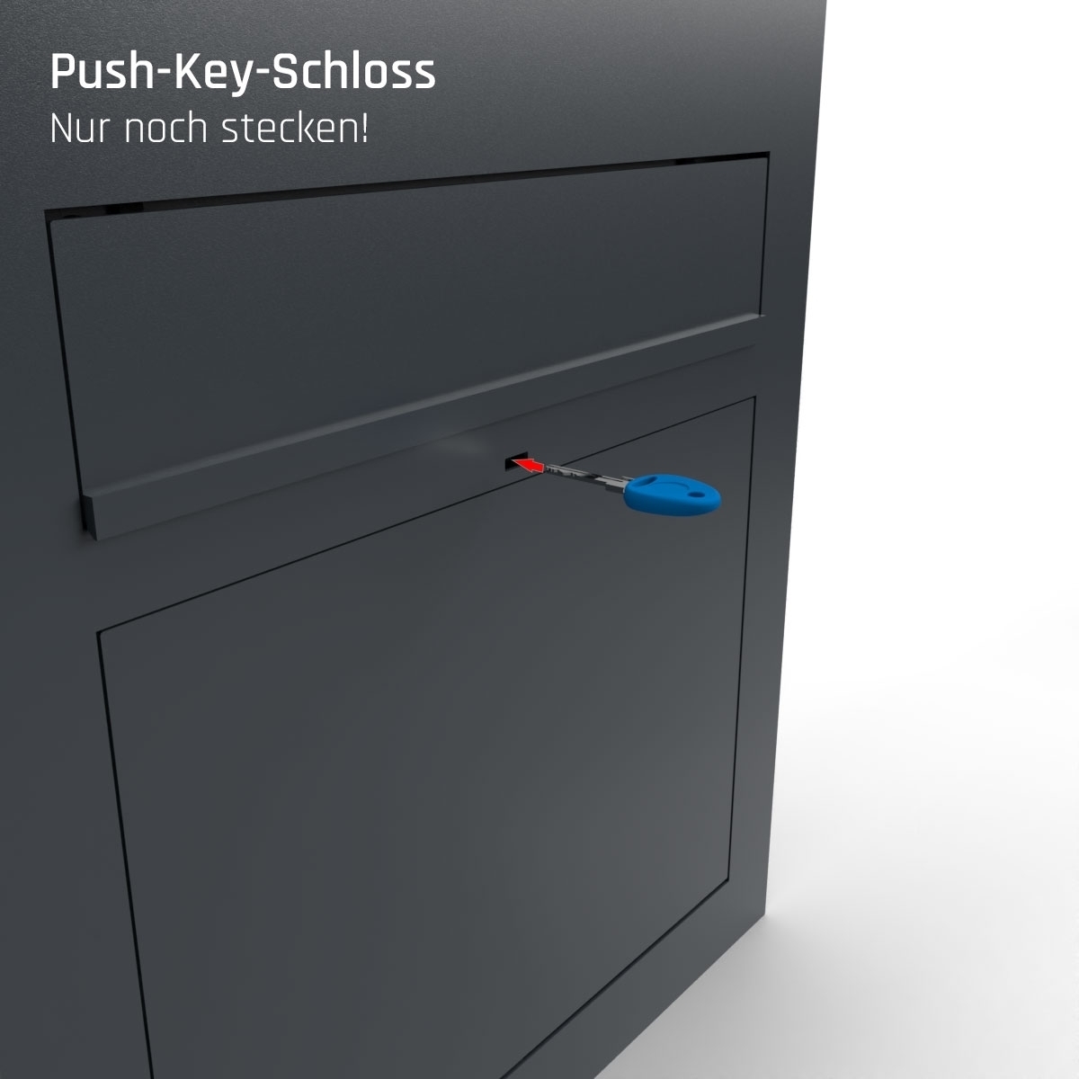 Design Aufputz Briefkasten GRIMM - Edelstahl geschliffen - GIRA System 106 - Video- Sprechanlage - VIDEO Komplettset