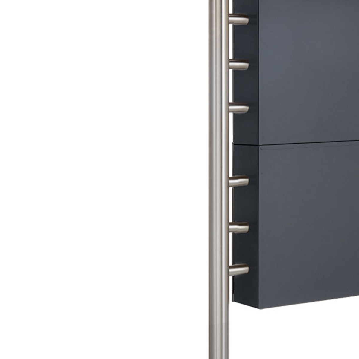5-post 2x3 letterbox design BASIC 381 ST-R with bell box - RAL 7016 anthracite grey