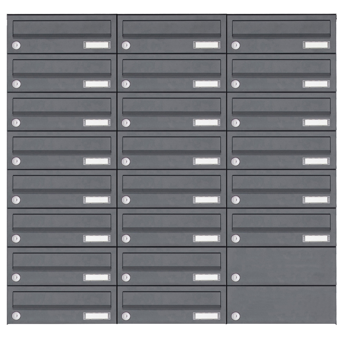 22er 8x3 Edelstahl Aufputz Briefkastenanlage Design BASIC Plus 385XA AP - RAL nach Wahl