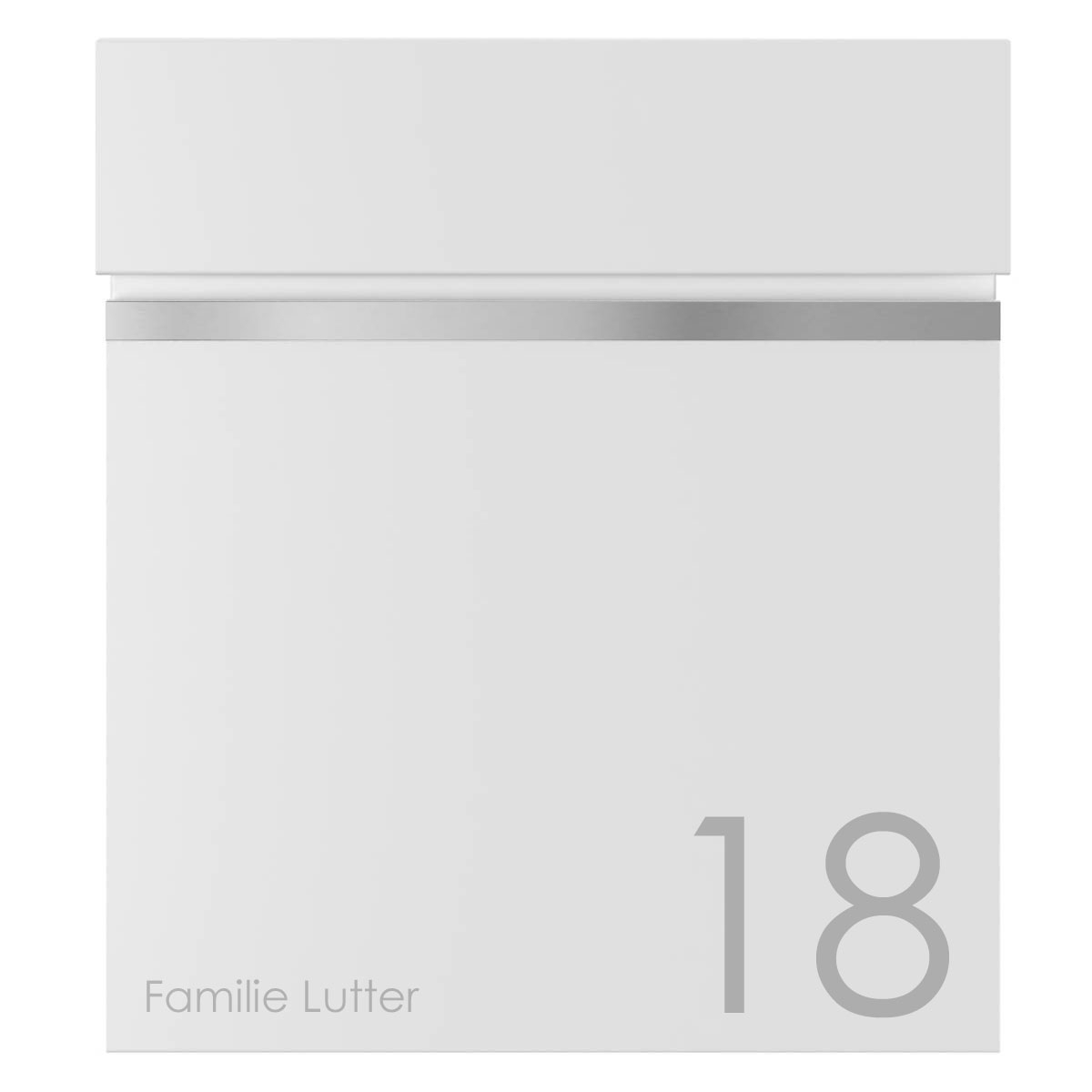 Staande brievenbus KANT Edition met krantenvak - design 3 - RAL 9016 verkeerswit