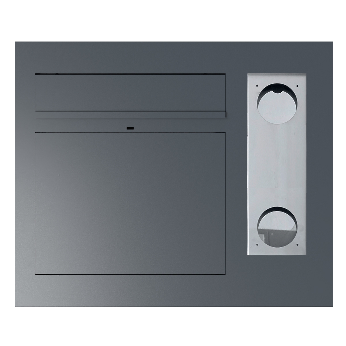 Design Unterputz Briefkasten GRIMM - Farbe nach Wahl - GIRA System 106 - 3-fach vorbereitet rechts