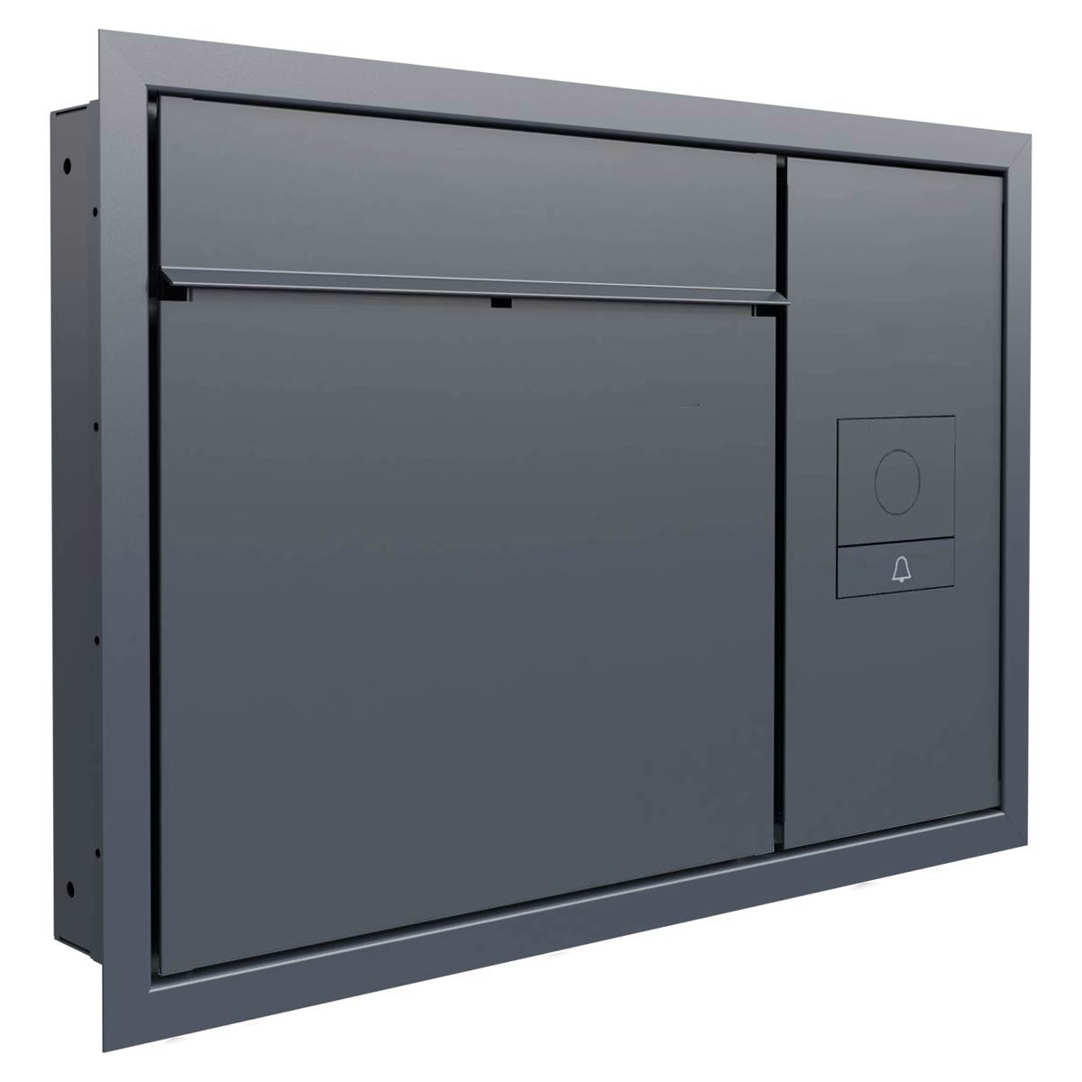 Design flush-mounted letterbox GOETHE UP lateral with GIRA System 106 - RAL of your choice - AUDIO complete set Design flush-mounted letterbox GOETHE UP lateral with GIRA System 106 - RAL of your choice - AUDIO complete set
