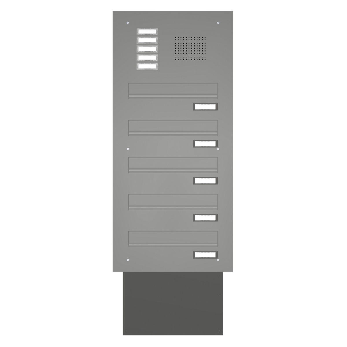 Through-the-wall letterbox system BASIC 623 powder-coated - Doorbell intercom - 5 parties Through-the-wall letterbox system BASIC 623 powder-coated - Doorbell intercom - 5 parties