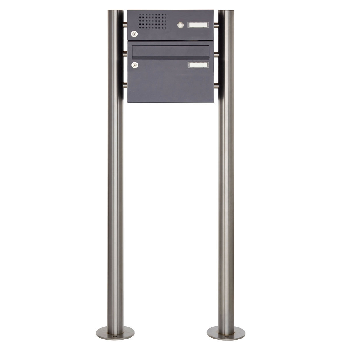 1er Standbriefkasten Design BASIC 385220 ST-R mit Klingelkasten - RAL 7016 anthrazitgrau 1er Standbriefkasten Design BASIC 385220 ST-R mit Klingelkasten - RAL 7016 anthrazitgrau