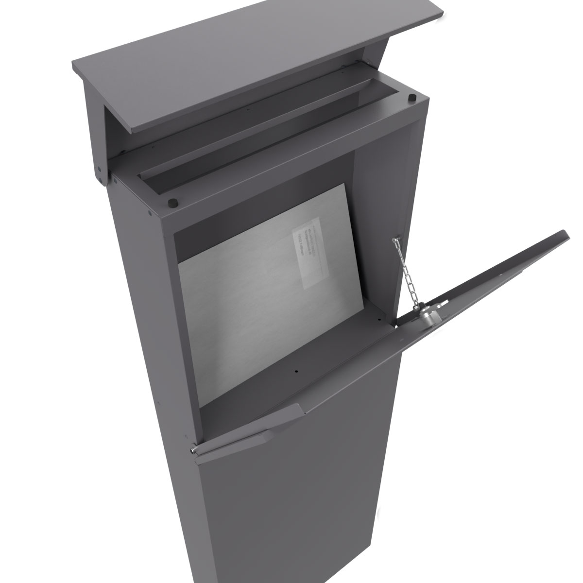 Standbriefkasten LESSING Edition mit Zeitungsfach - Design Elegance 1 - DB 703 eisenglimmer Standbriefkasten LESSING Edition mit Zeitungsfach - Design Elegance 1 - DB 703 eisenglimmer