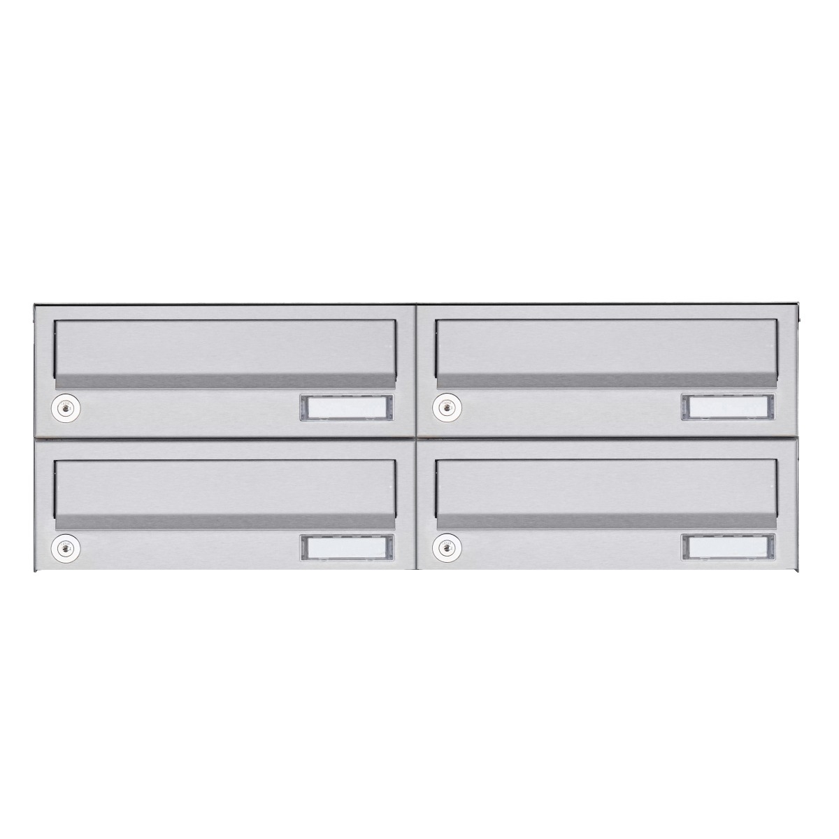 4er 2x2 Aufputz Briefkastenanlage Design BASIC 385A- VA AP - Edelstahl V2A, geschliffen 4er 2x2 Aufputz Briefkastenanlage Design BASIC 385A- VA AP - Edelstahl V2A, geschliffen