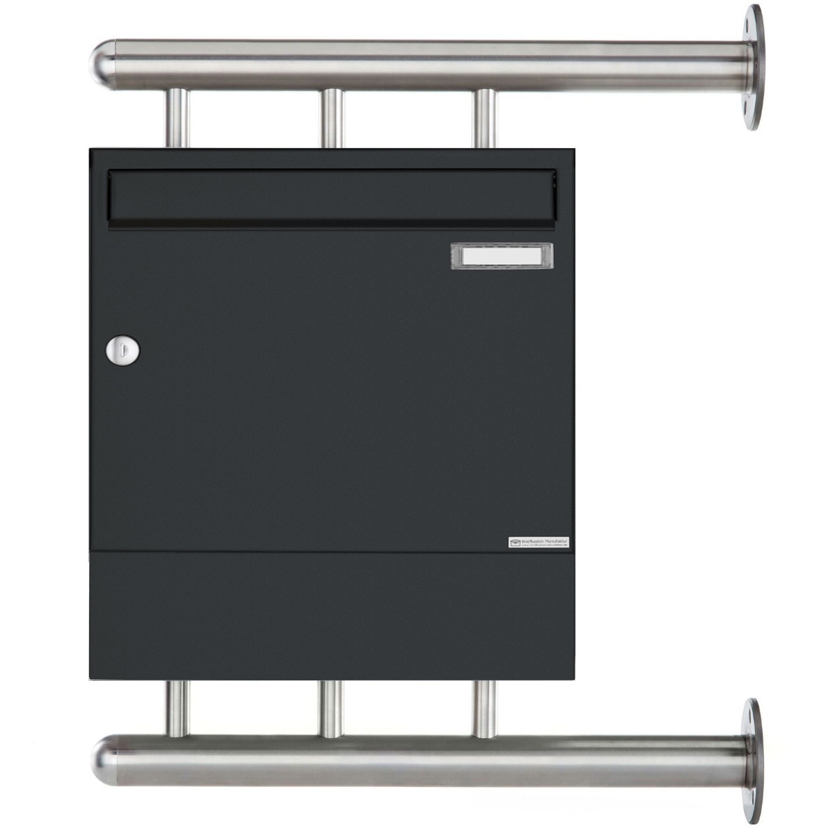 Briefkasten BASIC 810 W mit Zeitungsfach, zur seitlichen Wandmontage - RAL 7016 Anthrazitgrau Briefkasten BASIC 810 W mit Zeitungsfach, zur seitlichen Wandmontage - RAL 7016 Anthrazitgrau