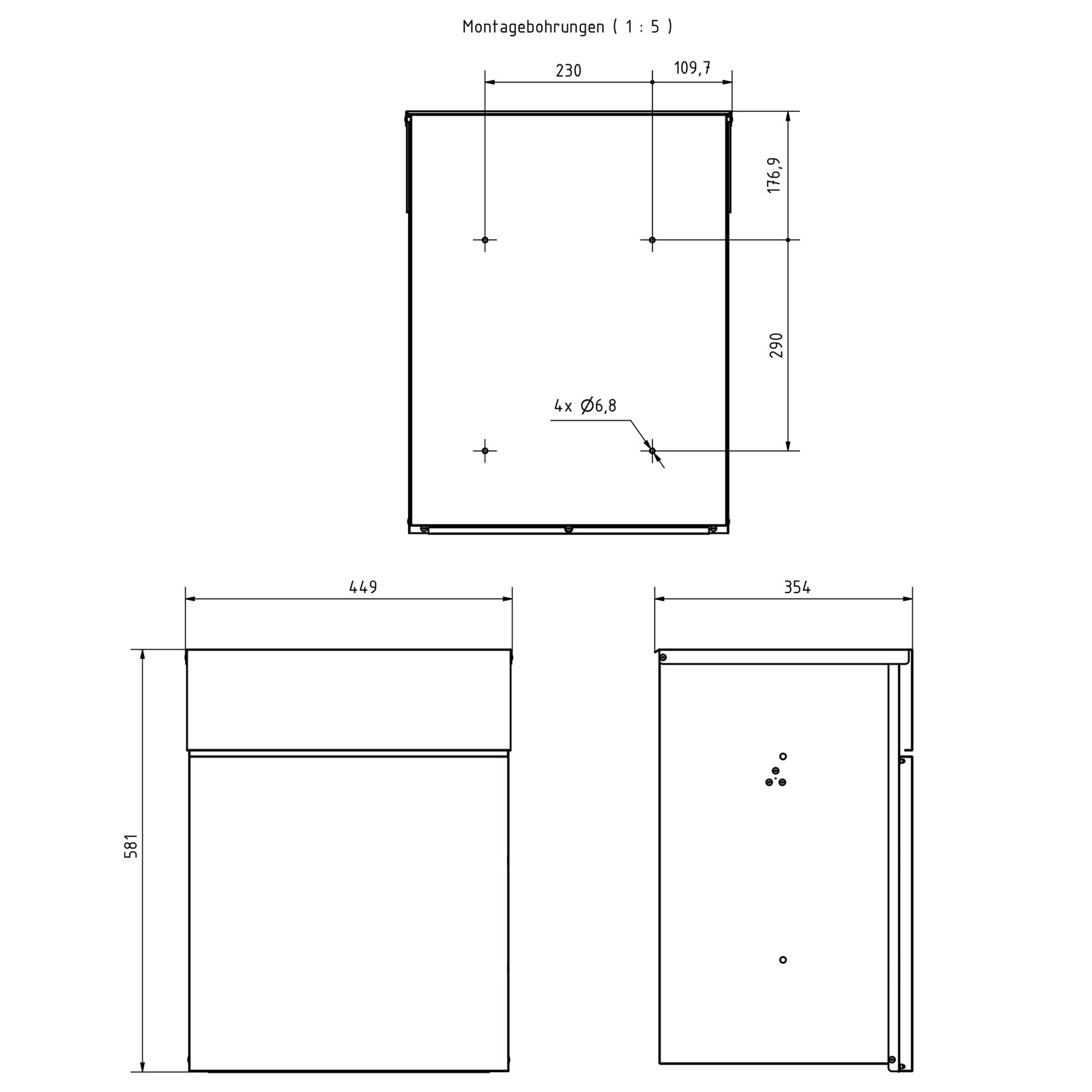 Surface-mounted parcel box KANT Edition - Design Elegance 2 - RAL 9016 traffic white Surface-mounted parcel box KANT Edition - Design Elegance 2 - RAL 9016 traffic white