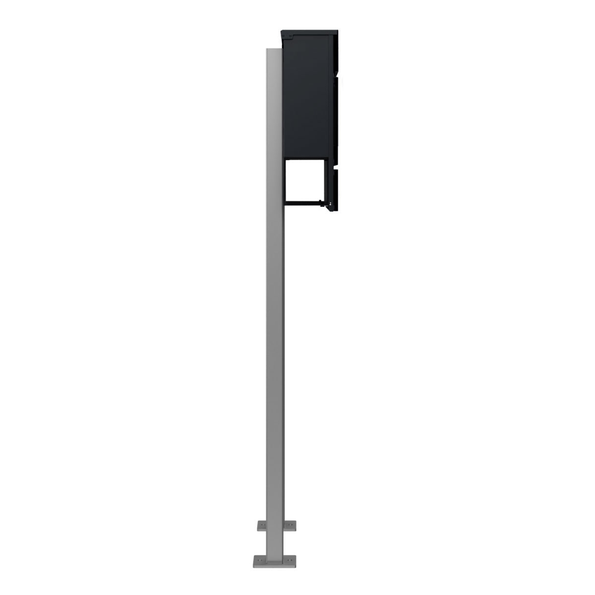 KANT Edition free-standing letterbox with newspaper compartment - Elegance 4 design - RAL 9005 jet black KANT Edition free-standing letterbox with newspaper compartment - Elegance 4 design - RAL 9005 jet black