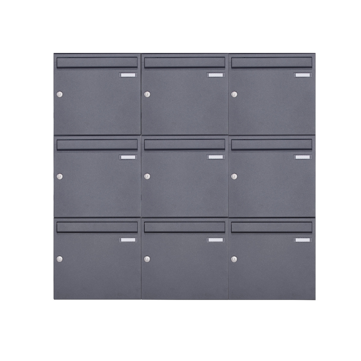 9er 3x3 Aufputz Briefkasten Design BASIC 382A AP - DB703 eisenglimmer